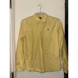 Polo Ralph Lauren Women’s Yellow Button Up Shirt Slim Fit